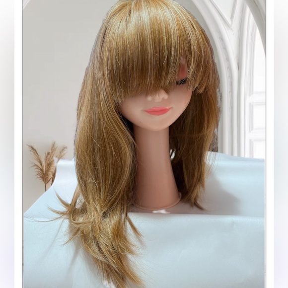 LUXHAIR Stylish Brown Blonde Highlights Hair Wig - Picture 3 of 8
